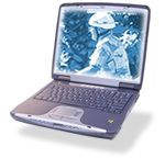 picture of  laptop with biker's image  in the monitor